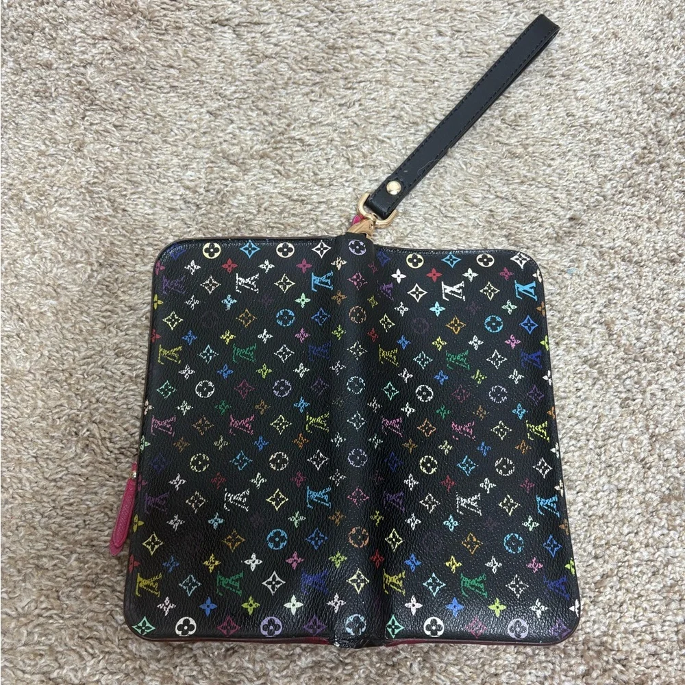 Louis Vuitton LV Murakami Insolite black pink long zip wallet wristlet authentic - Picture 4 of 17